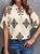 Eudocia - Elegante schulterfreie Bluse mit geometrischem Print für Damen