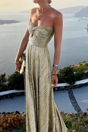 Chloé | Elegantes glänzendes Off-Shoulder-Kleid