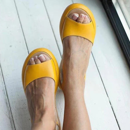 Celeste - Frauen Fischmaul Sandalen mit niedrigem Absatz