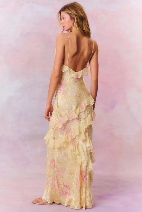 Elaine - Ärmelloses bedrucktes Maxikleid für Frauen