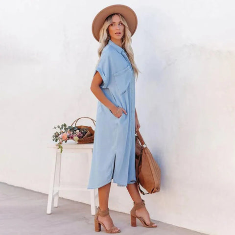 Cora - Baumwollkleid mit Knopfleiste für Frauen