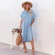Cora - Baumwollkleid mit Knopfleiste für Frauen