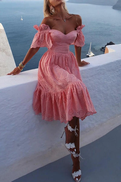 Alice - Schulterfreies ausgehöhltes Rüschenkleid