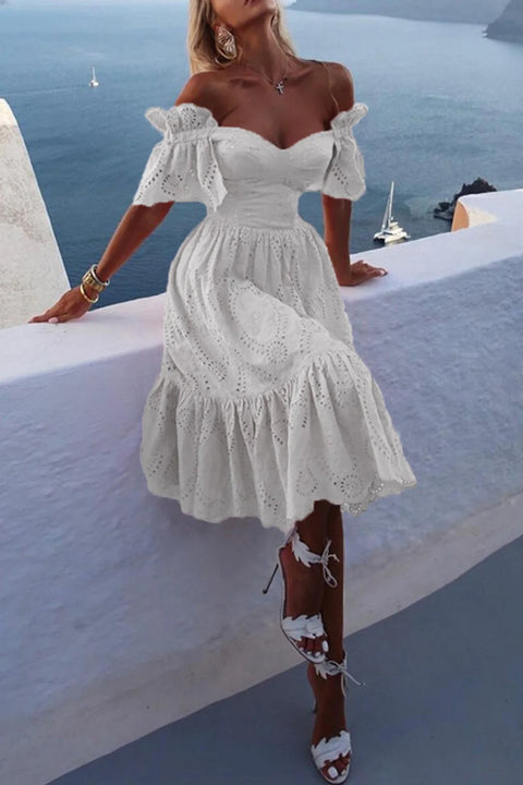 Alice - Schulterfreies ausgehöhltes Rüschenkleid