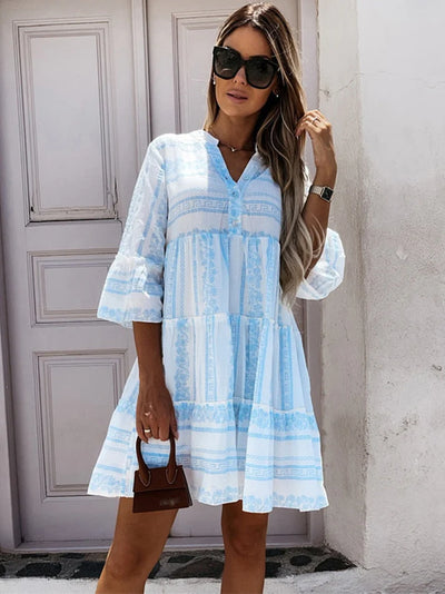 Danita - Minikleid mit V-Ausschnitt und Blumenmuster