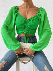 Shirley - Elegantes Top mit langen Puffärmeln