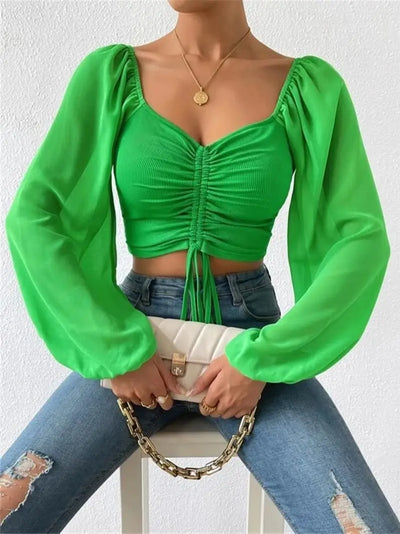 Shirley - Elegantes Top mit langen Puffärmeln