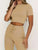 Vanessa - Kurzärmeliges Crop-Top und lange Hose mit hoher Taille