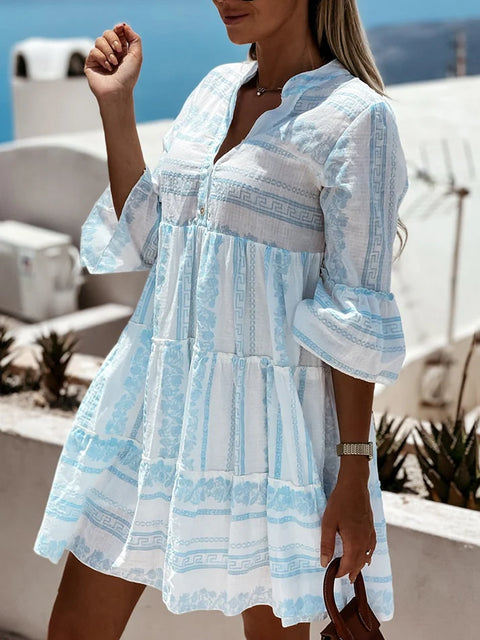 Danita - Minikleid mit V-Ausschnitt und Blumenmuster