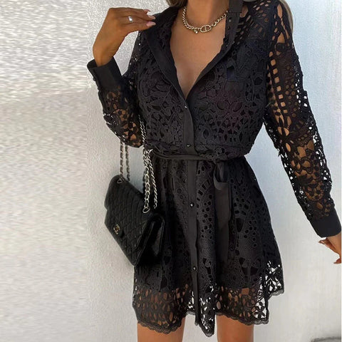 Elvira - Stilvolles und Bequemes Kleid mit Spitze für Damen