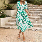 Maxine - Feminines Blumenkleid mit Puffärmeln