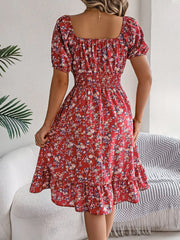 Vivian - Feminines Blumenkleid mit Puffärmeln