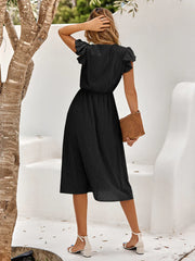 Coraline - V-Neck Flutter Sleeve Midi Dress