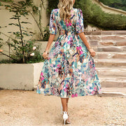 Maxine - Feminines Blumenkleid mit Puffärmeln