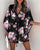 Adeliza - Bedrucktes Kleid mit V-Ausschnitt und Fledermausärmeln