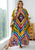 Sherman - Multicolor lockeres Boho Kleid mit V-Ausschnitt