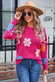 Aislin | Lässiger Häkelpullover mit Blumenmuster