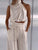Adeline - Set aus ärmellosem Oberteil und Hose mit weitem Bein