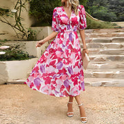 Maxine - Feminines Blumenkleid mit Puffärmeln