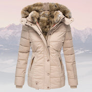 Eliza - Warme Winterjacke mit Pelzkragen und Kapuze für Damen