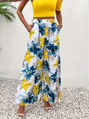 Clarice - Weite Hose mit Blumenmuster für Damen