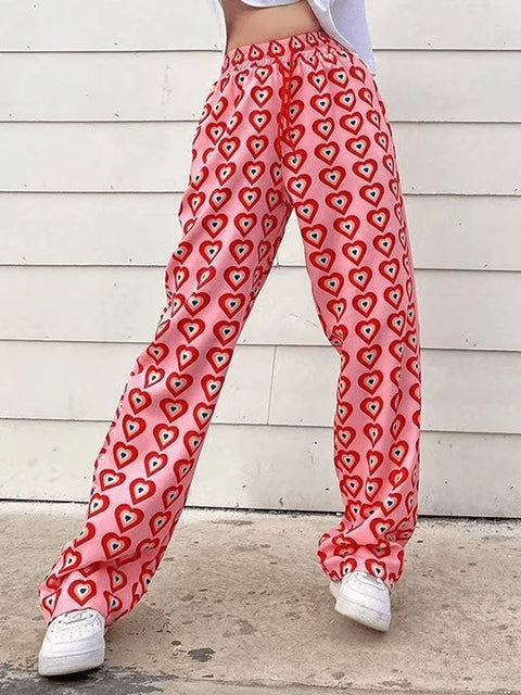 Clarice - Baggy-Hose mit Herz-Print