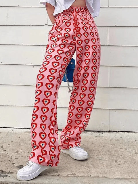 Clarice - Baggy-Hose mit Herz-Print