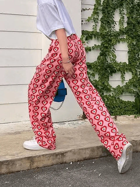 Clarice - Baggy-Hose mit Herz-Print