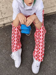 Clarice - Baggy-Hose mit Herz-Print