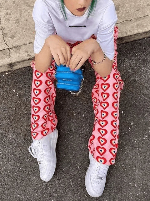 Clarice - Baggy-Hose mit Herz-Print
