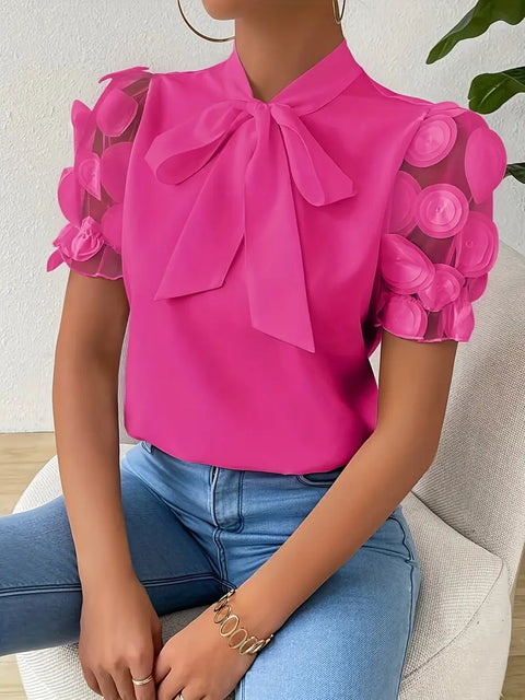 Catharina - Elegante Bluse mit Krawattenausschnitt