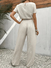 Amity - Crop-Top mit Fledermausärmeln und Hose mit Kordelzugtaille