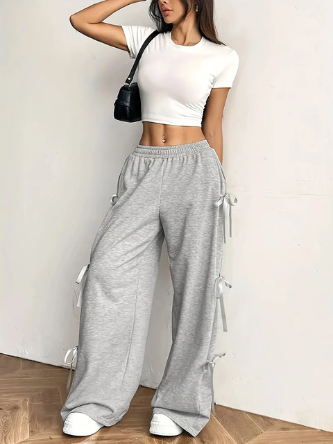 Selina - Weite Damenhose mit Schleifendetail