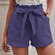 Penny - Baumwollshorts mit hoher Taille und Rüschenbesatz
