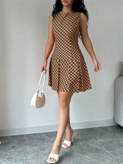 Zilpha - Elegantes ärmelloses bedrucktes Kleid in A-Linie
