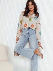 Malvina - Elegantes Button-Up-Hemd mit Blumen- und Streifenmuster