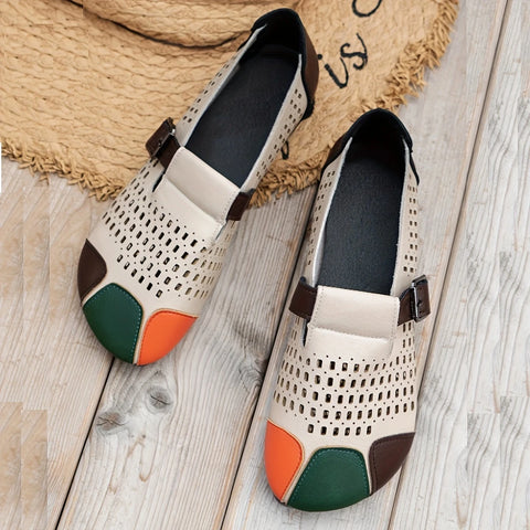Meda - Atmungsaktive Retro-Aushöhlenschuhe für Damen