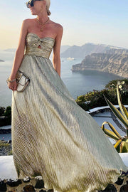 Chloé | Elegantes glänzendes Off-Shoulder-Kleid