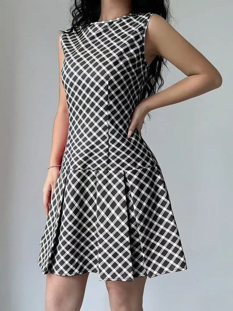 Zilpha - Elegantes ärmelloses bedrucktes Kleid in A-Linie