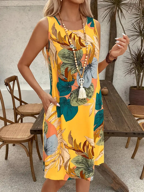 Althea - Tropical Print Ärmelloses Kleid für Frauen
