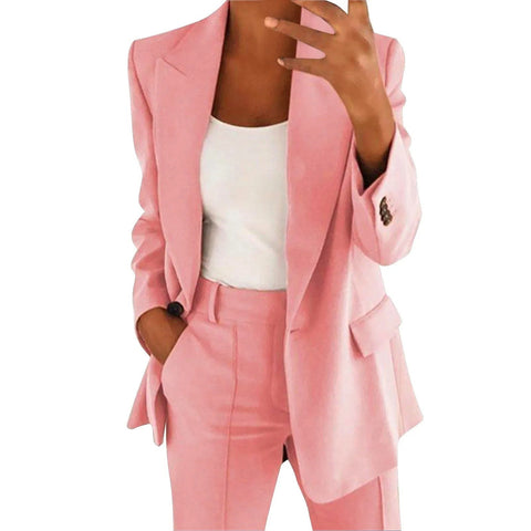 MiraSet - Damen Anzug-Set mit Blazer und Hose in Unifarbe
