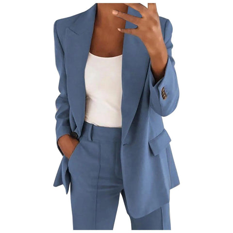 MiraSet - Damen Anzug-Set mit Blazer und Hose in Unifarbe