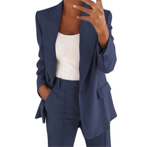 MiraSet - Damen Anzug-Set mit Blazer und Hose in Unifarbe