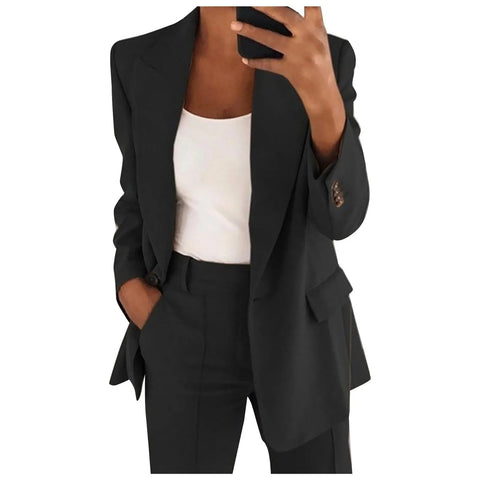 MiraSet - Damen Anzug-Set mit Blazer und Hose in Unifarbe