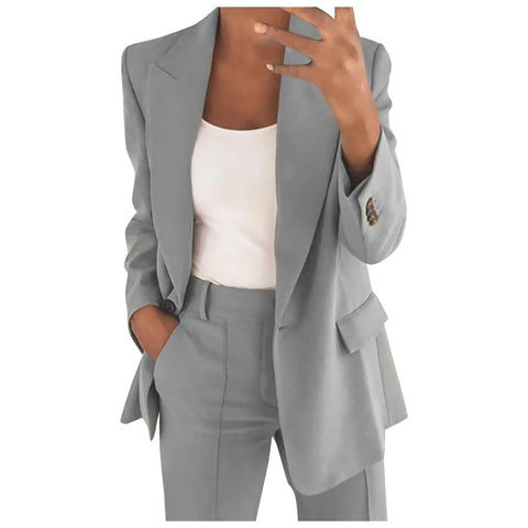 MiraSet - Damen Anzug-Set mit Blazer und Hose in Unifarbe