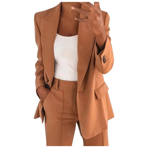 MiraSet - Damen Anzug-Set mit Blazer und Hose in Unifarbe