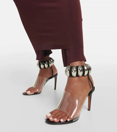 Jennie - Klare High Heels Sandalen mit Perlen für Frauen