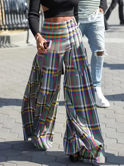 Almeda - Weite Hose mit Karomuster für Damen