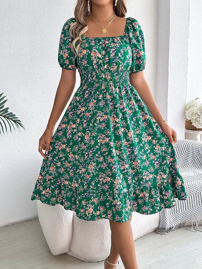 Vivian - Feminines Blumenkleid mit Puffärmeln