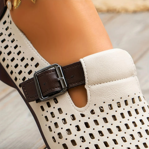 Meda - Atmungsaktive Retro-Aushöhlenschuhe für Damen